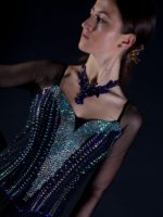 Black and Purple Smooth Ballroom Dance Gown